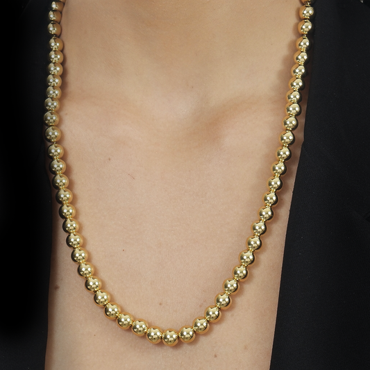 Colar Lilith Allure Dourado de Bolas Médias / Lilith Allure Gold Medium Bead Necklace