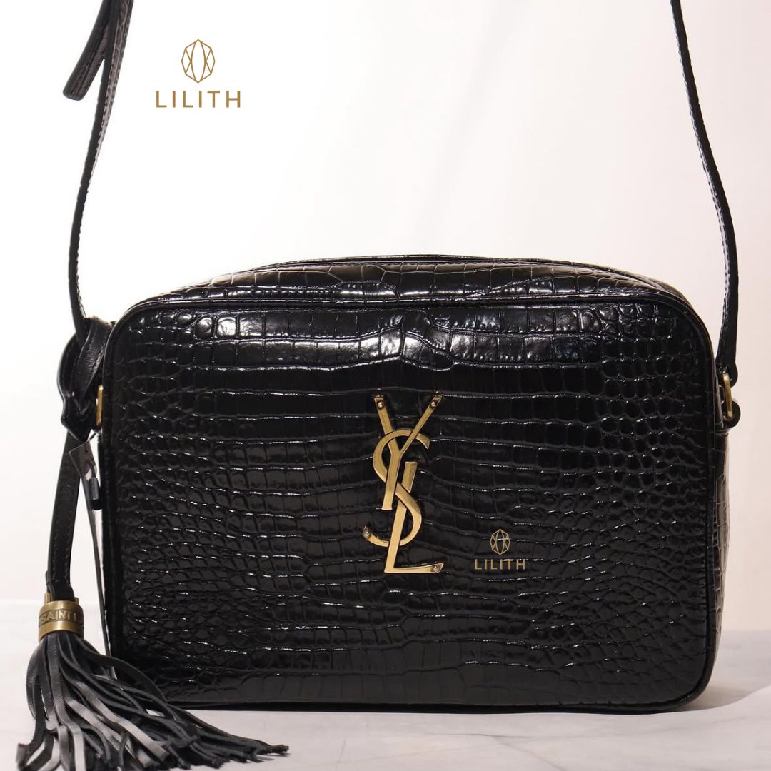 Bolsa Lilith Lou Croco Noir YSL