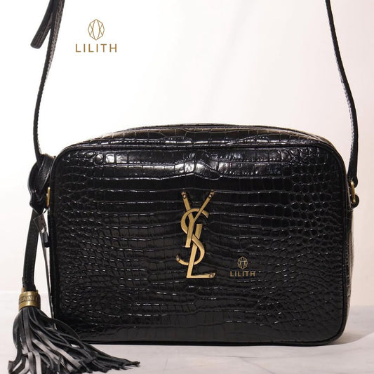 Bolsa Lilith Lou Croco Noir YSL