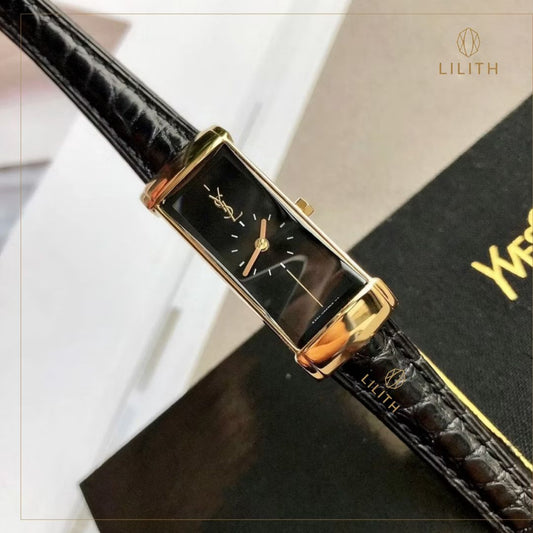 Relógio Lilith Rectangle Noir & Or YSL