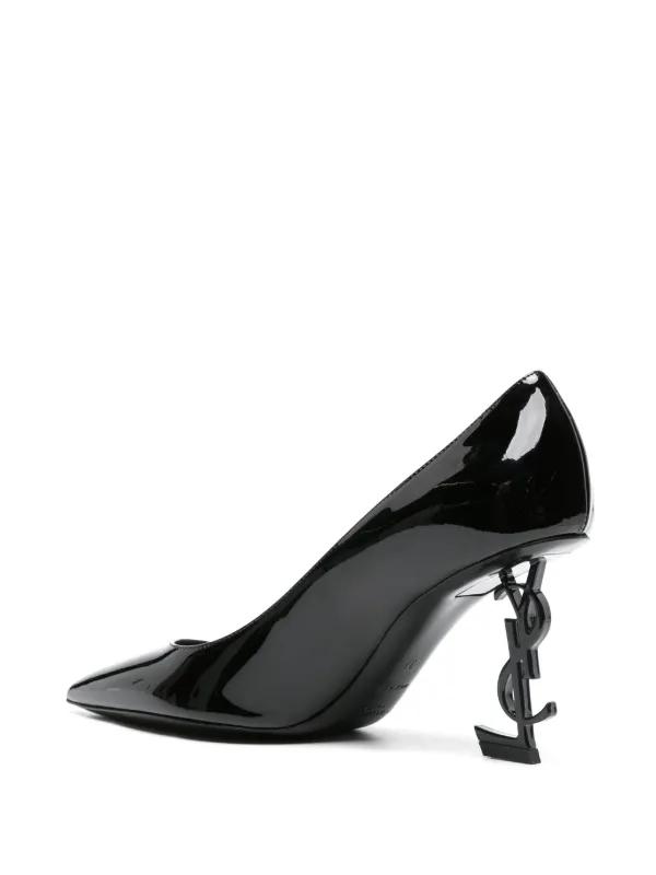Saint Laurent Scarpin Opyum com logo Cassandre e salto 110mm