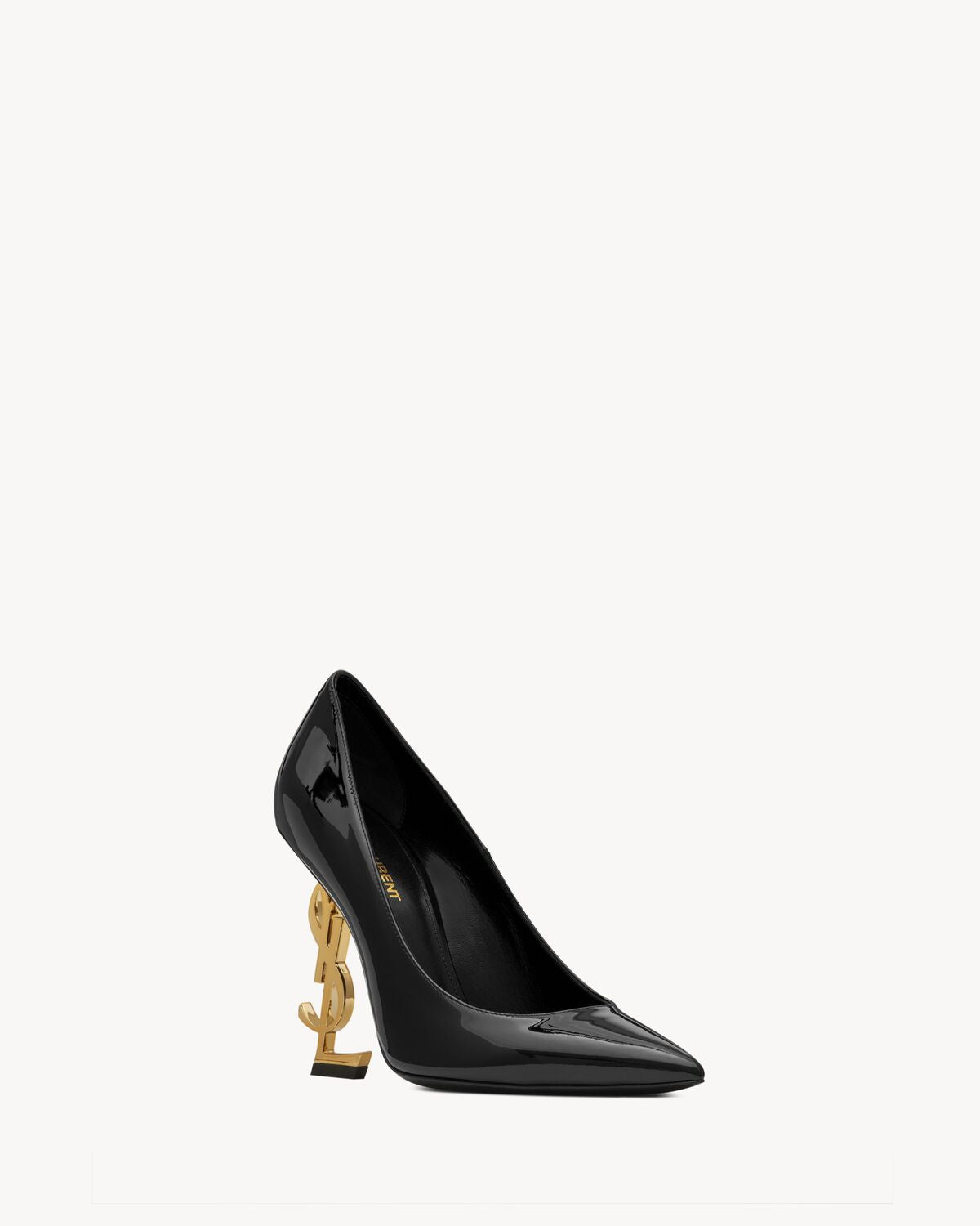 Saint Laurent Scarpin Opyum com logo Cassandre e salto 110mm