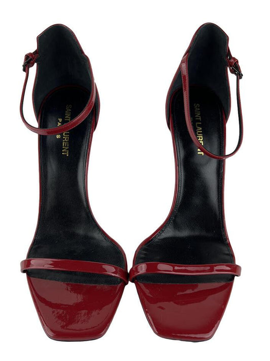 Saint Laurent Sandália Opyum de couro envernizado com salto 85mm