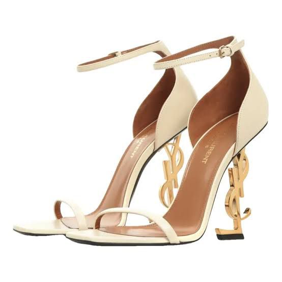 Saint Laurent Sandália Opyum de couro envernizado com salto 85mm