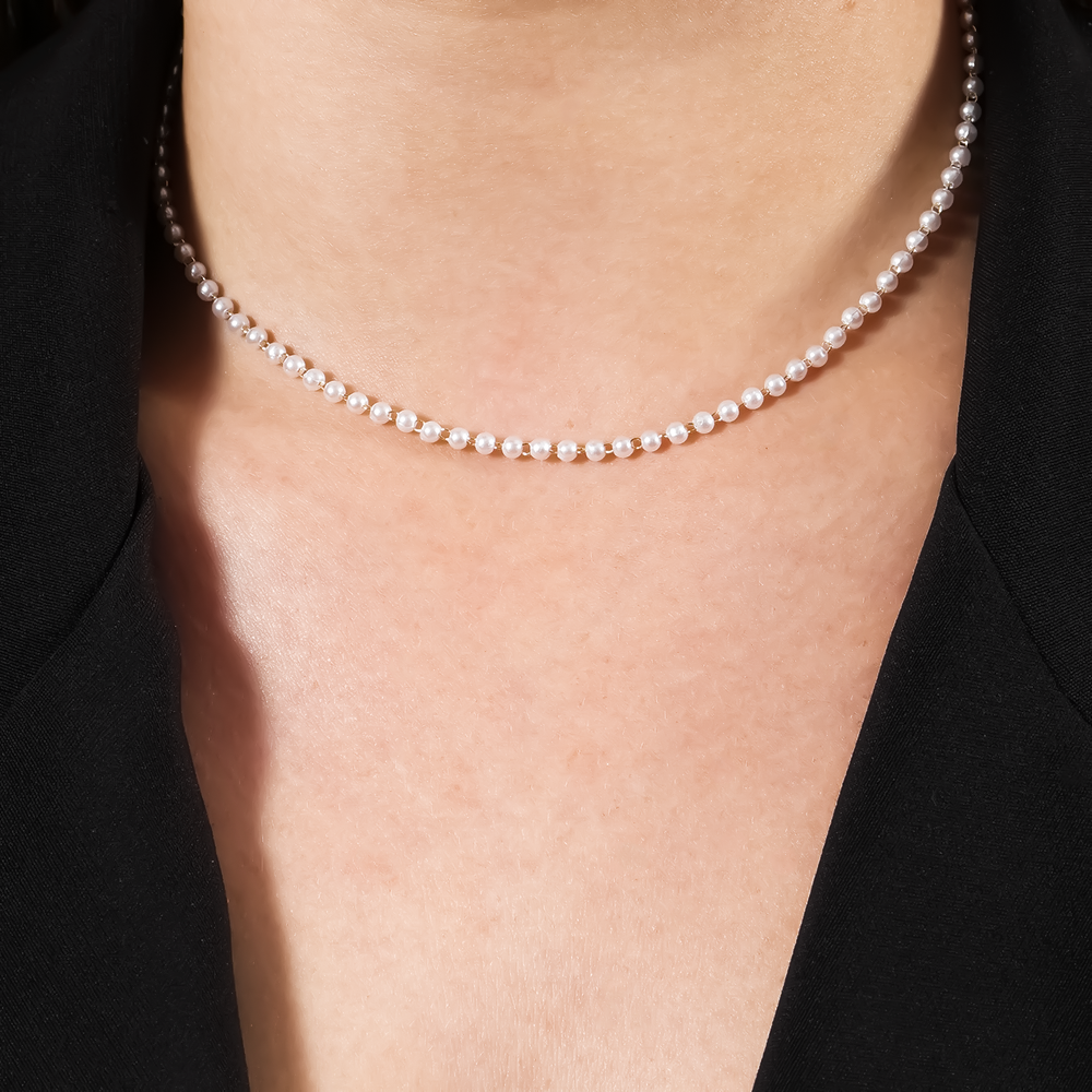 Colar Lilith Allure Dourado Chocker de Pérolas / Lilith Allure Gold Pearl Choker Necklace