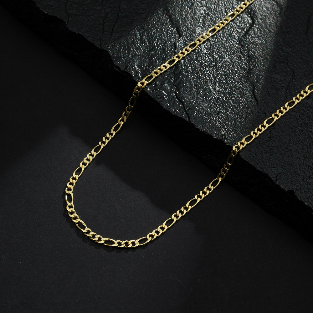 Corrente Lilith Allure Dourada Masculina Elo 3 por 1 - 4mm / Lilith Allure Gold-Tone Men's Chain 3 by 1 - 4mm