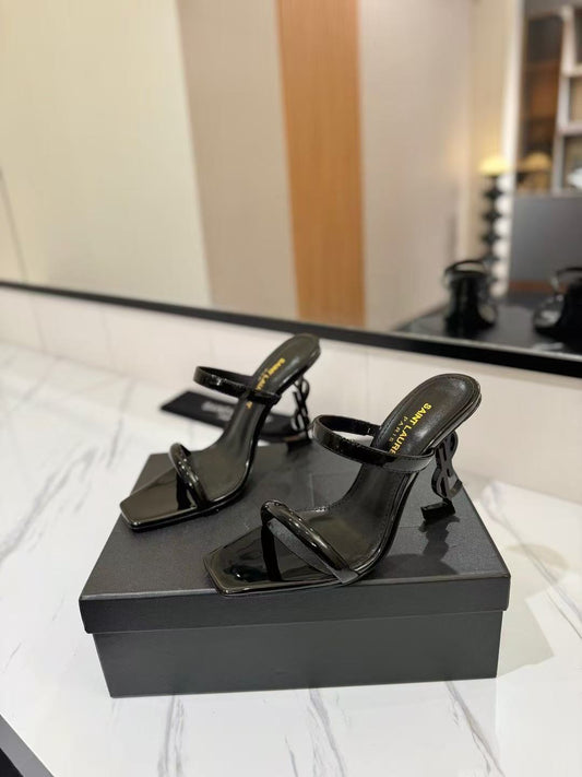 Salto Lilith Opyum Cognac Sandal Black YSL