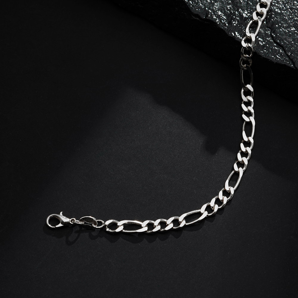 Pulseira Lilith Allure Prateada Masculina Elo 3 por 1 - 5mm / Lilith Allure Silver Men's Bracelet 3-in-1 – 5mm