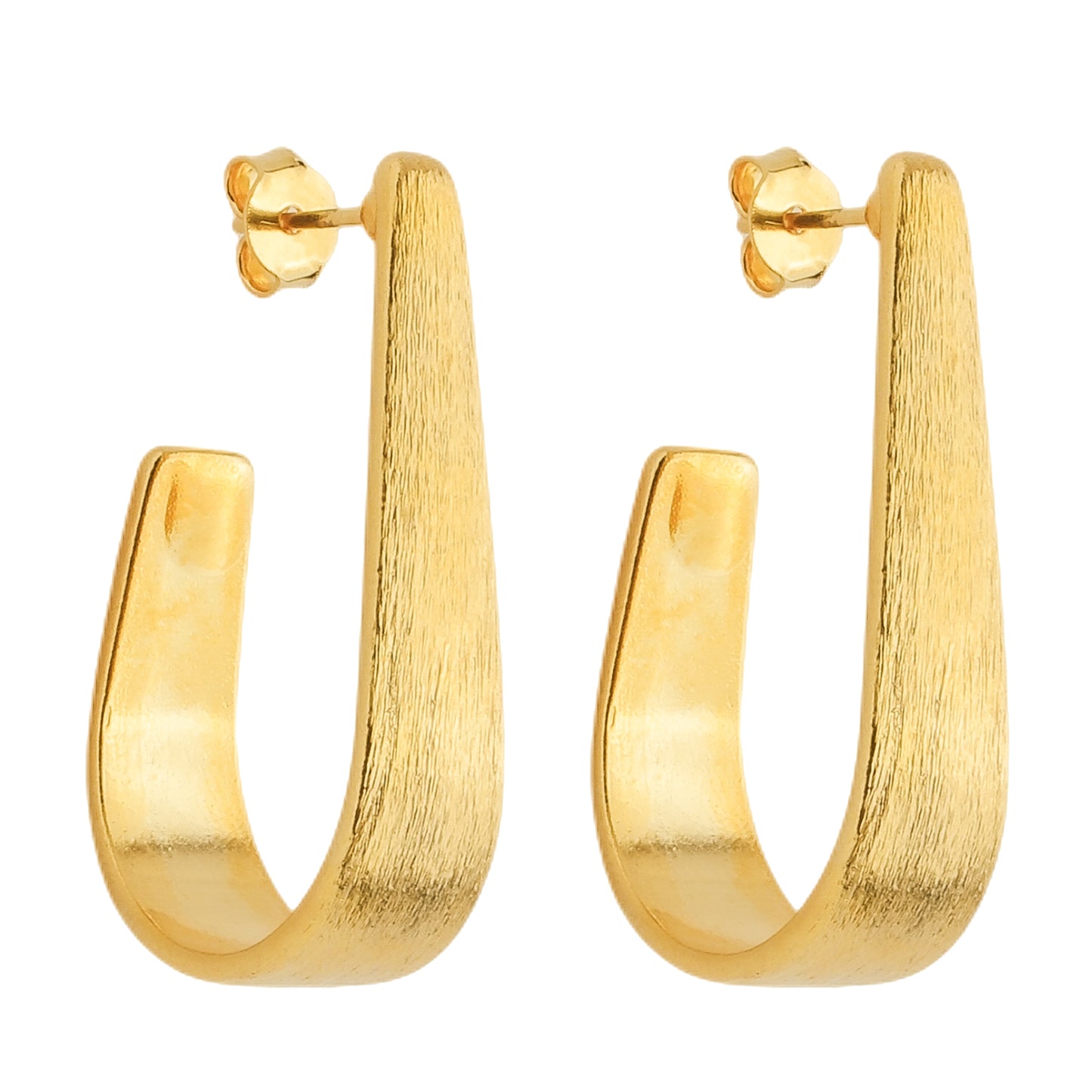 Brinco Lilith Allure Dourado Formato Gota Escovado. Lilith Allure Gold Matte Teardrop Earrings