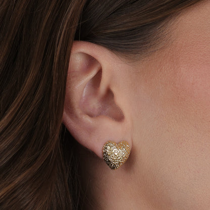 Brinco Lilith Allure Dourado de Coração Irregular / Lilith Allure Gold Irregular Heart Earrings