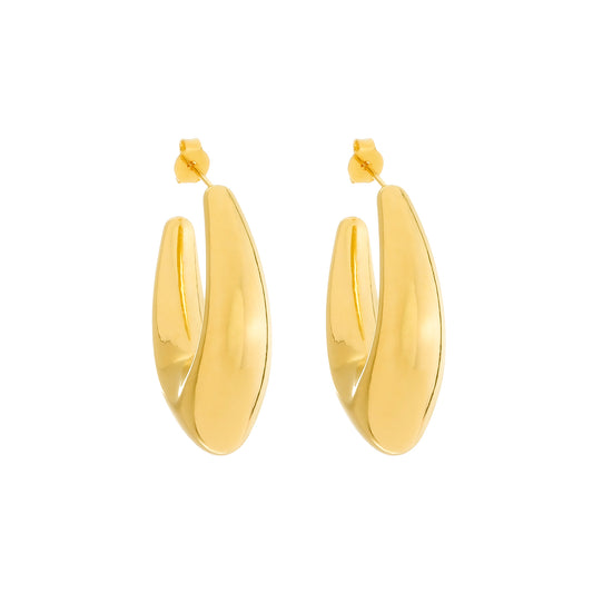 Brinco Lilith Allure Dourado Concha Orgânico / Lilith Allure Gold Organic Shell Earrings