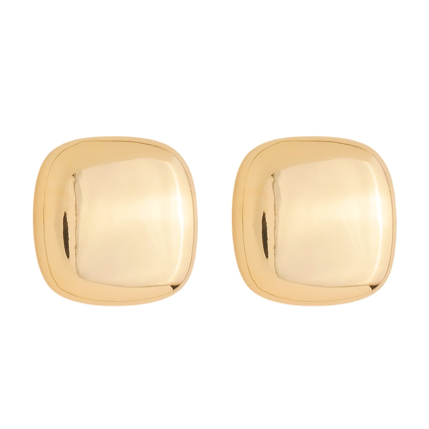 Brinco Lilith Allure Dourado Formato Quadrado com Bordas Arredondadas. Lilith Allure Gold Square Earrings with Rounded Edges
