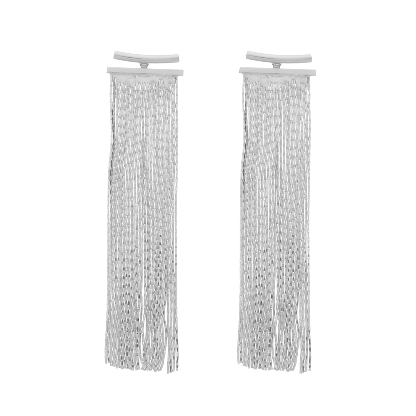 Brinco Lilith Allure Prateado de Franja / Lilith Allure Silver Fringe Earrings