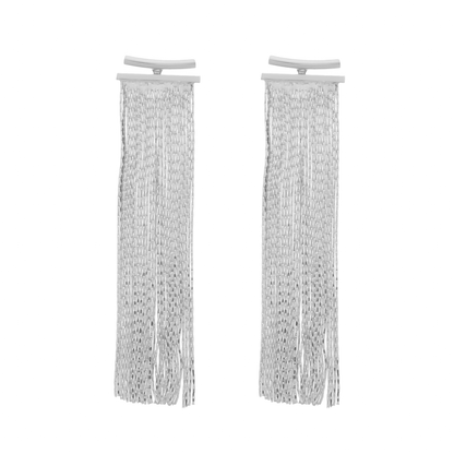 Brinco Lilith Allure Prateado de Franja / Lilith Allure Silver Fringe Earrings