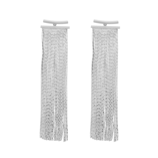 Brinco Lilith Allure Prateado de Franja / Lilith Allure Silver Fringe Earrings