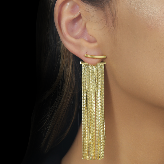 Brinco Lilith Allure Dourado de Franja / Lilith Allure Gold Fringe Earrings