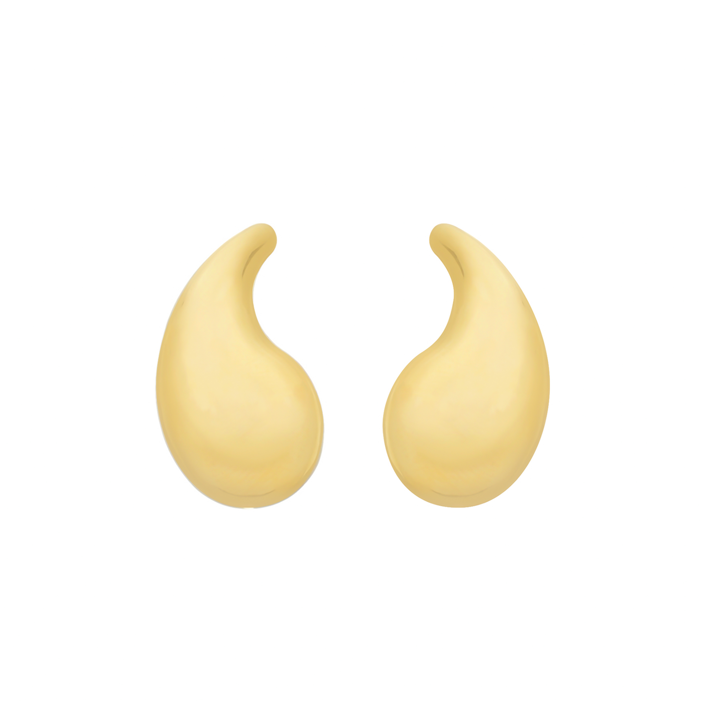 Brinco Lilith Allure Dourado Gota Curvada Média / Lilith Allure Medium Gold Curved Teardrop Earrings