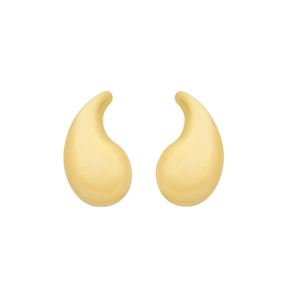 Brinco Lilith Allure Dourado Gota Curvada Média / Lilith Allure Medium Gold Curved Teardrop Earrings