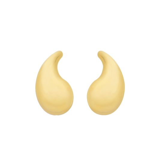 Brinco Lilith Allure Dourado Gota Curvada Média / Lilith Allure Medium Gold Curved Teardrop Earrings