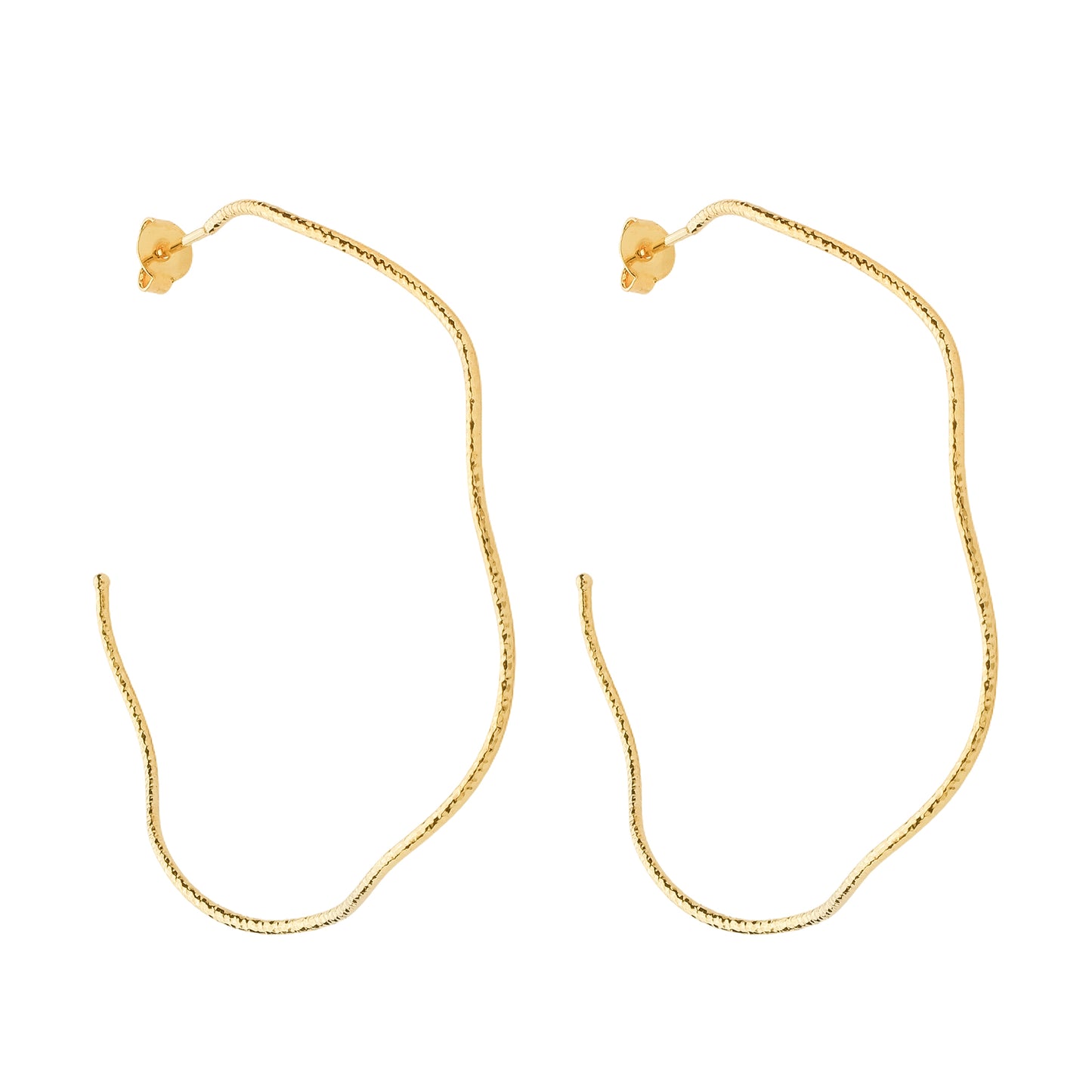 Argola Lilith Allure Dourada Ondulada Assimétrica. Argola Lilith Allure Dourada Ondulada Assimétrica