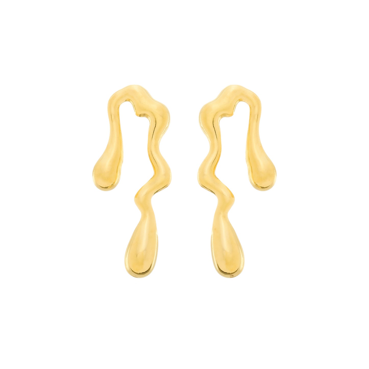 Brinco Lilith Allure Dourado Orgânico de Gota / Lilith Allure Gold Organic Teardrop Earrings