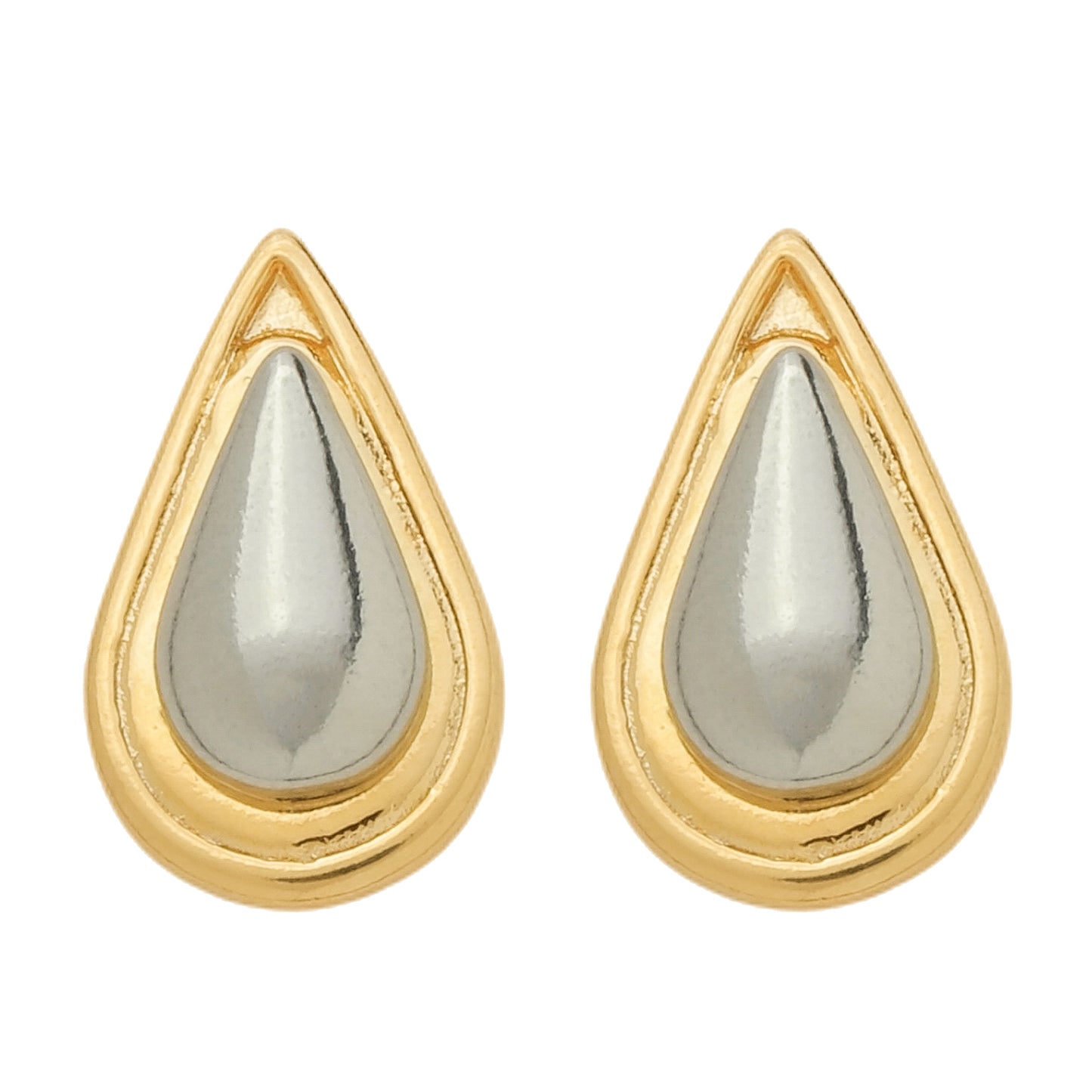 Brinco Lilith Allure Dourado e Prateado Formato Gota. Brinco Lilith Allure Dourado e Prateado Formato Gota