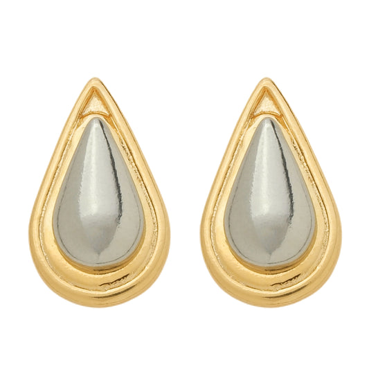 Brinco Lilith Allure Dourado e Prateado Formato Gota. Brinco Lilith Allure Dourado e Prateado Formato Gota