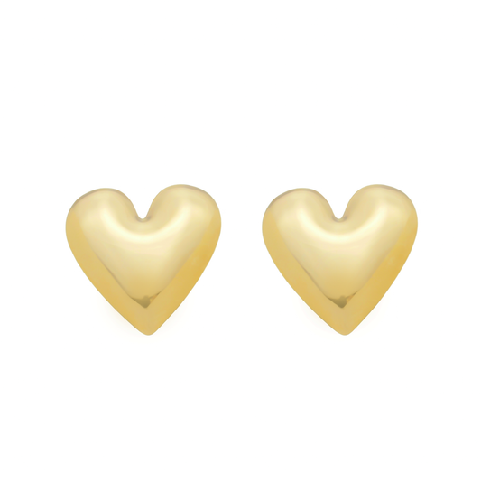 Brinco Lilith Allure Dourado de Coração Liso / Lilith Allure Gold Heart Earrings