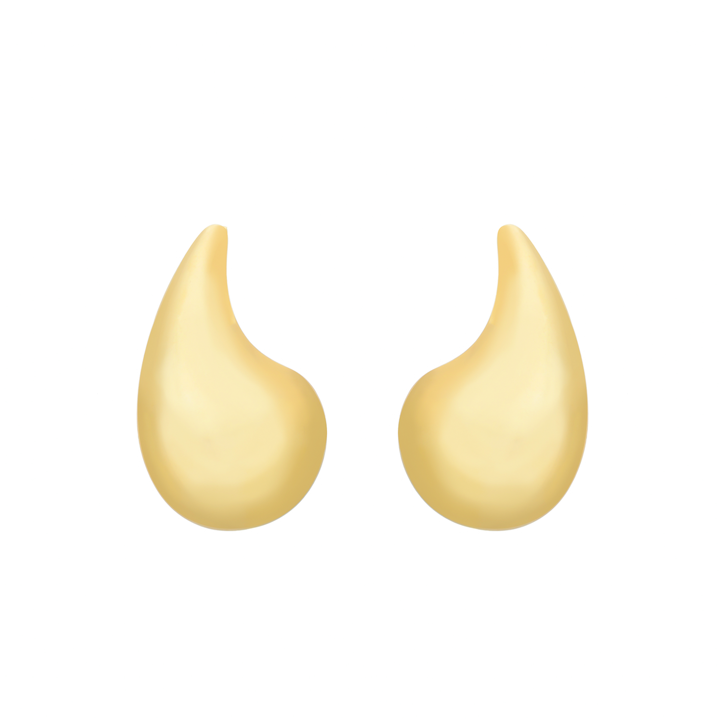 Brinco Lilith Allure Dourado Gota Curvada Grande / Lilith Allure Large Gold Curved Teardrop Earrings