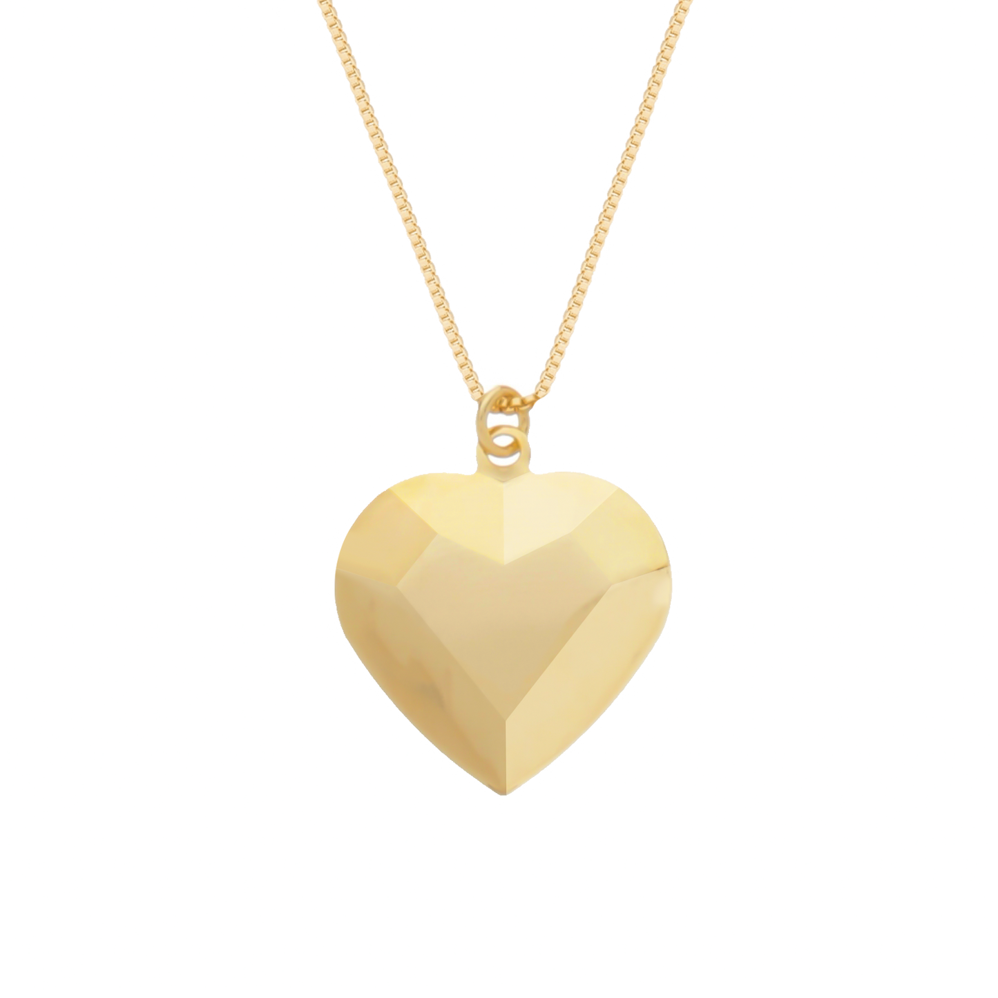 Colar Lilith Allure Dourado de Coração Traços Retos / Lilith Allure Gold Necklace with Geometric Heart
