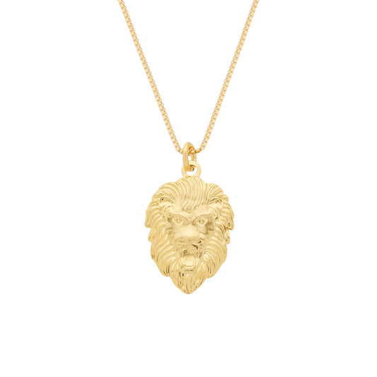 Colar Lilith Allure Dourado Pingente Leão. Lilith Allure Gold Necklace with Lion Pendant