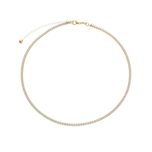 Colar Lilith Allure Dourado Chocker Riviera Pedras Brancas. Colar Lilith Allure Dourado Chocker Riviera Pedras Brancas