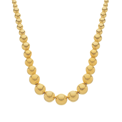 Colar Lilith Allure Dourado de Bolas Crescentes / Lilith Allure Gold Graduated Bead Necklace