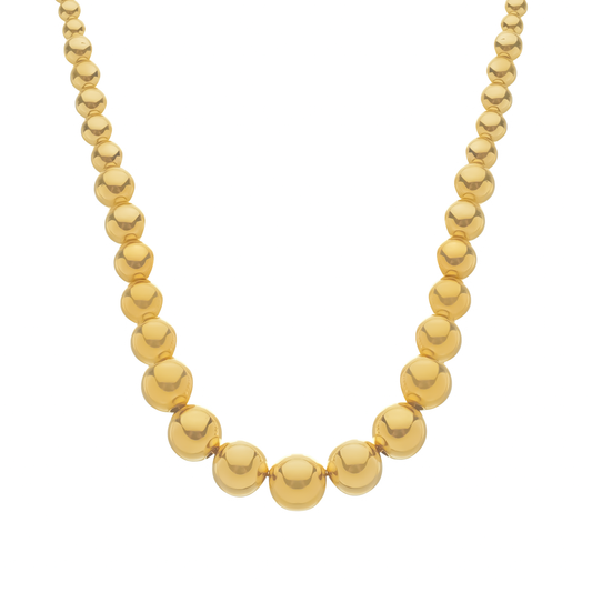 Colar Lilith Allure Dourado de Bolas Crescentes / Lilith Allure Gold Graduated Bead Necklace