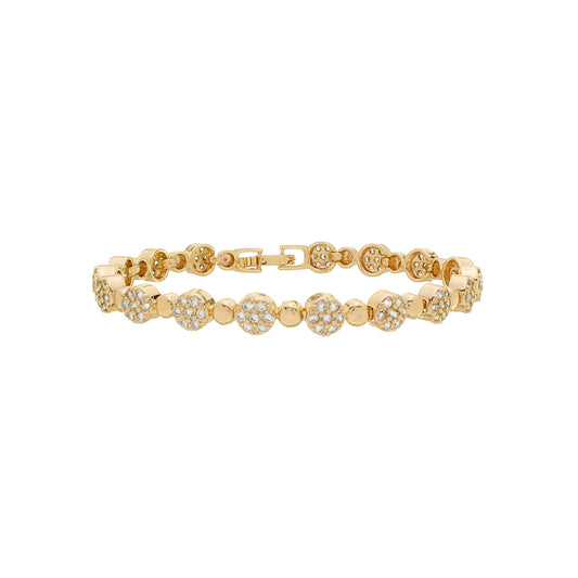 Pulseira Lilith Allure Dourada de Circulos com Zircônia. "Lilith Allure Gold Bracelet with Zirconia Circles