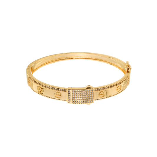Bracelete Lilith Allure Dourado Cravejado de Zircônia. Lilith Allure Gold Bracelet Encrusted with Zirconia