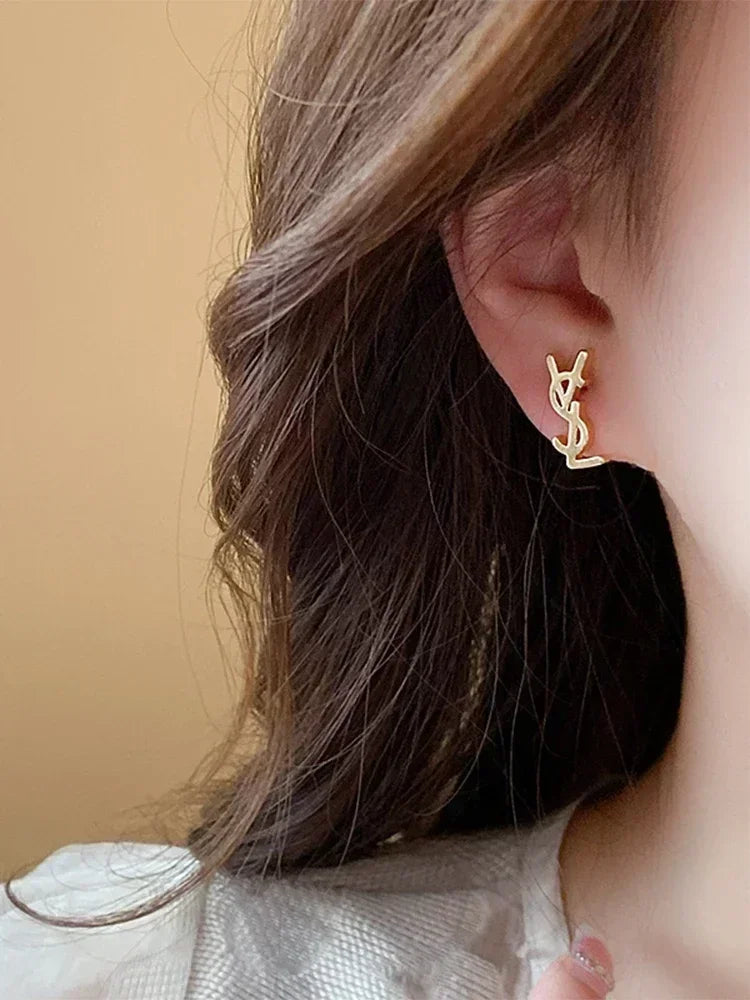 Brincos de carta de aço inoxidável