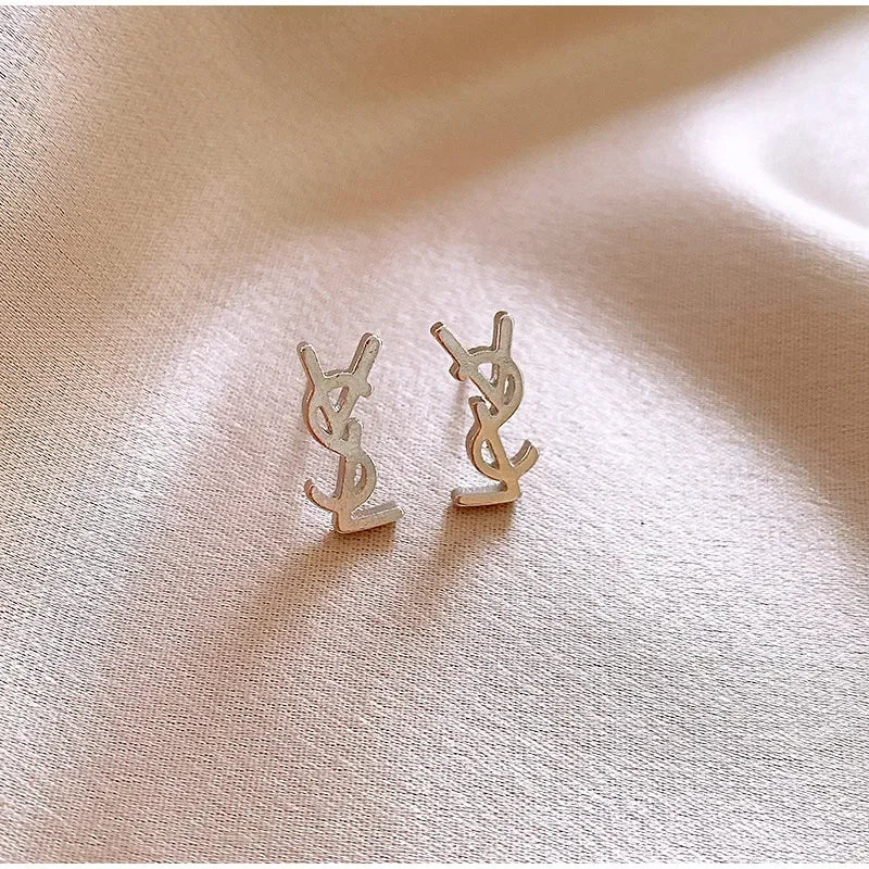 Brincos de carta de aço inoxidável