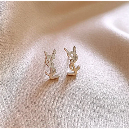 Brincos de carta de aço inoxidável