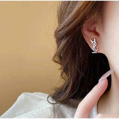 Brincos de carta de aço inoxidável