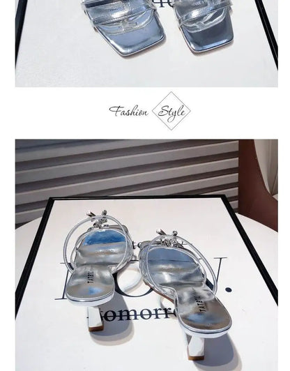 Salto de Couro com Diamantes