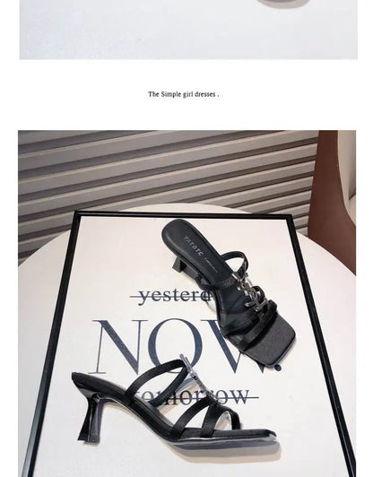 Salto de Couro com Diamantes