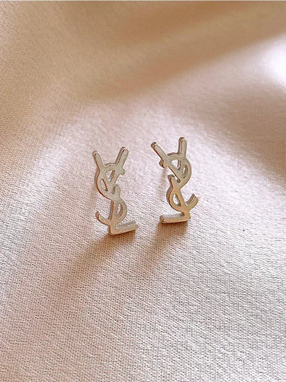 Brincos de carta de aço inoxidável