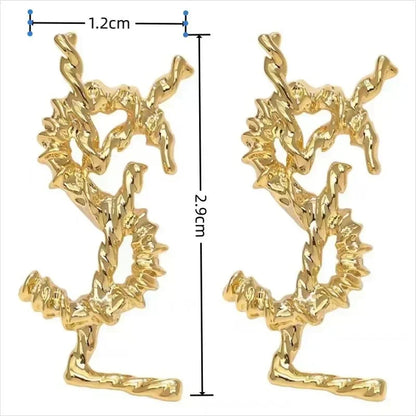 Vintage design francês sentido de metal atmosfera letras em inglês brincos luz luxo alto nível senso de cem brincos femininos