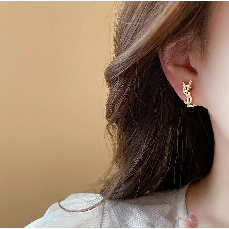 Brincos de carta de aço inoxidável