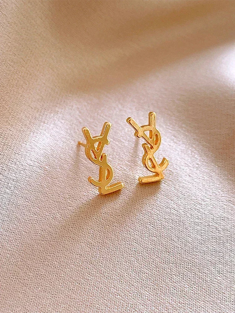 Brincos de carta de aço inoxidável