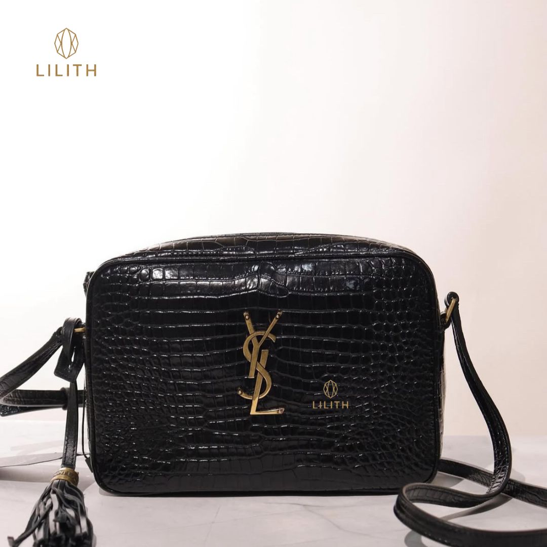 Bolsa Lilith Lou Croco Noir YSL