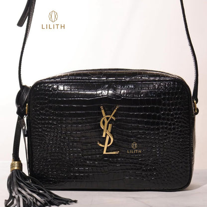Bolsa Lilith Lou Croco Noir YSL