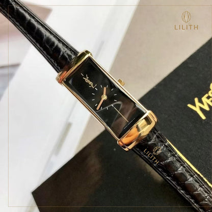 Relógio Lilith Rectangle Noir & Or YSL