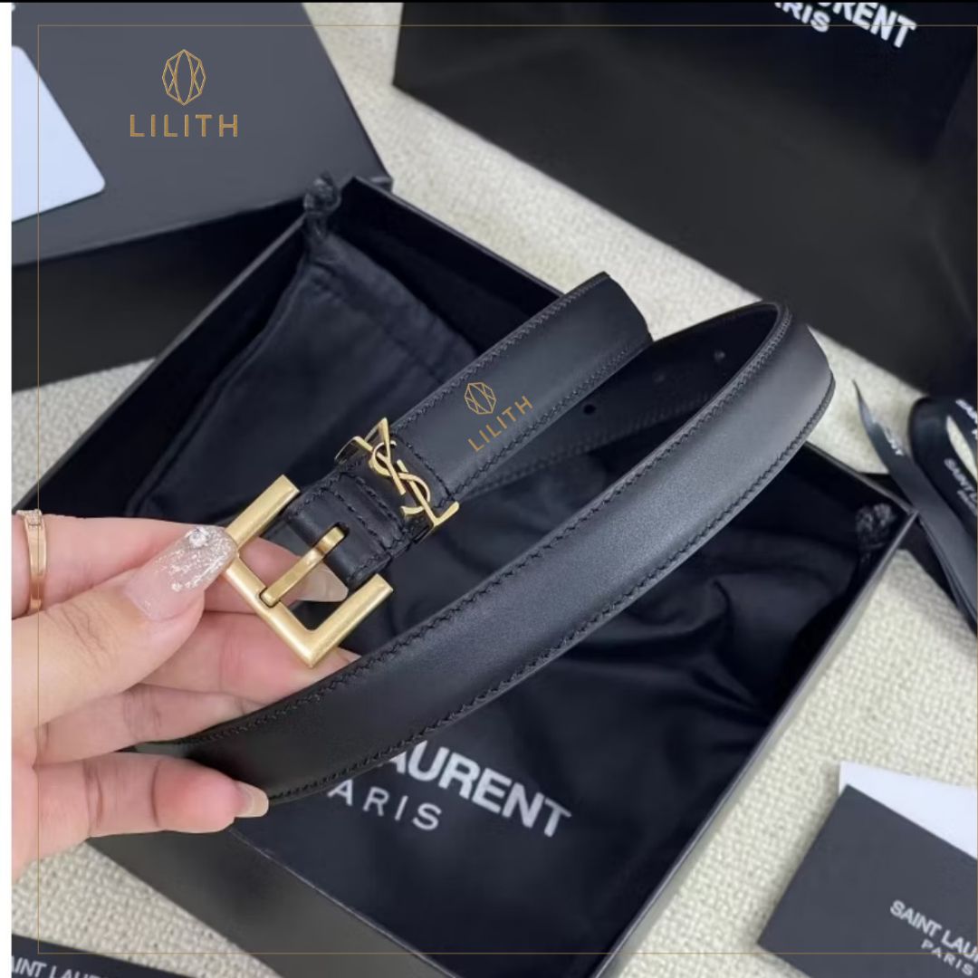 Cinto Lilith Monogram Noir &amp; Or YSL